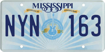 MS license plate NYN163