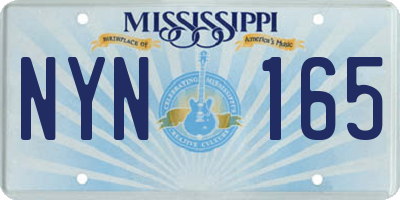 MS license plate NYN165