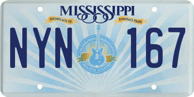 MS license plate NYN167