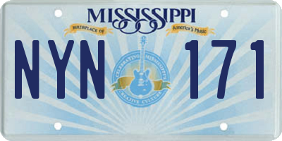 MS license plate NYN171