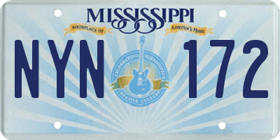 MS license plate NYN172