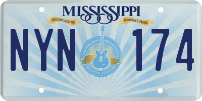 MS license plate NYN174