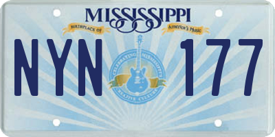 MS license plate NYN177