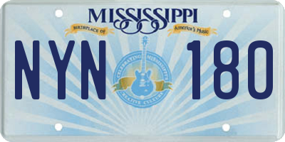 MS license plate NYN180