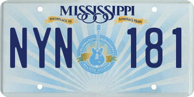 MS license plate NYN181