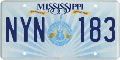MS license plate NYN183
