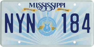 MS license plate NYN184