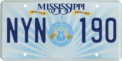 MS license plate NYN190