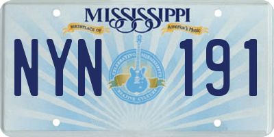 MS license plate NYN191