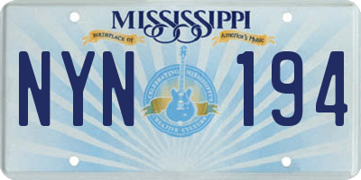 MS license plate NYN194