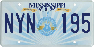 MS license plate NYN195
