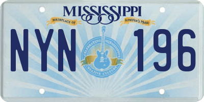 MS license plate NYN196