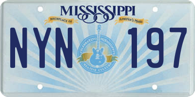 MS license plate NYN197