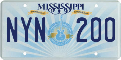 MS license plate NYN200