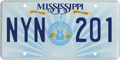 MS license plate NYN201