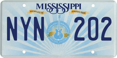 MS license plate NYN202