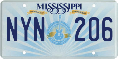 MS license plate NYN206