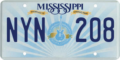 MS license plate NYN208