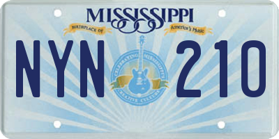 MS license plate NYN210