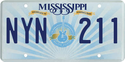 MS license plate NYN211
