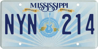 MS license plate NYN214