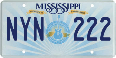 MS license plate NYN222