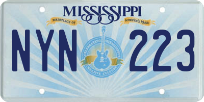 MS license plate NYN223