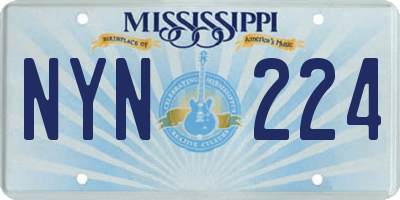 MS license plate NYN224