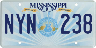 MS license plate NYN238