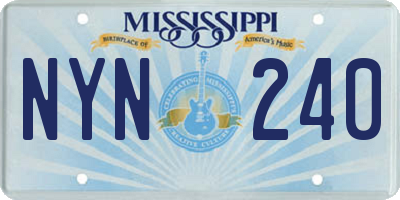 MS license plate NYN240