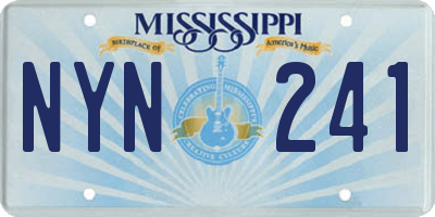 MS license plate NYN241