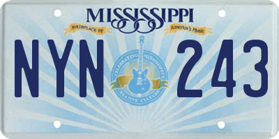 MS license plate NYN243