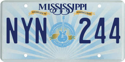 MS license plate NYN244