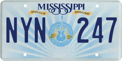 MS license plate NYN247