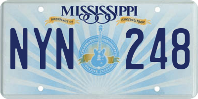 MS license plate NYN248