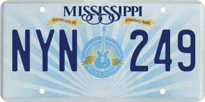 MS license plate NYN249