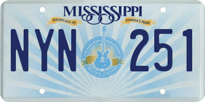 MS license plate NYN251