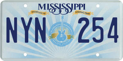 MS license plate NYN254