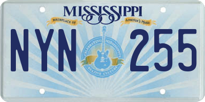MS license plate NYN255