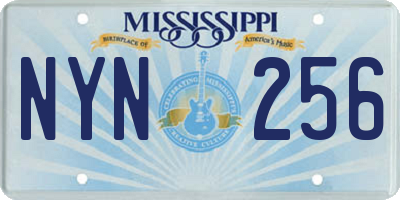 MS license plate NYN256