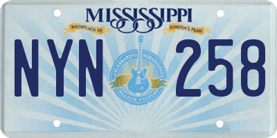 MS license plate NYN258