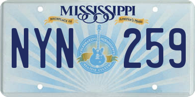 MS license plate NYN259