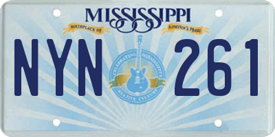MS license plate NYN261