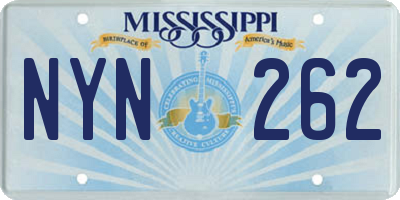 MS license plate NYN262