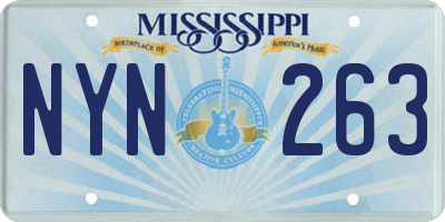 MS license plate NYN263