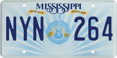 MS license plate NYN264