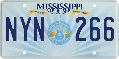 MS license plate NYN266