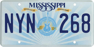 MS license plate NYN268