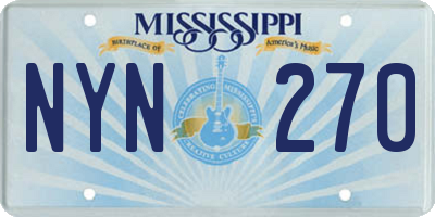 MS license plate NYN270