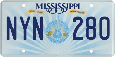 MS license plate NYN280